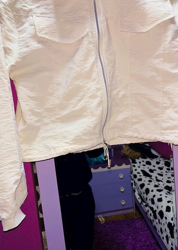 Kadın Beyaz Kısa Kollu Keten Ceket - Görsel 3