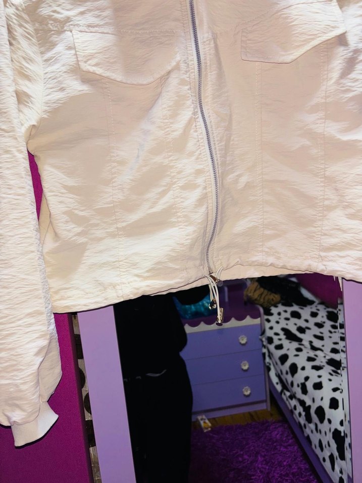 Kadın Beyaz Kısa Kollu Keten Ceket - Görsel 3