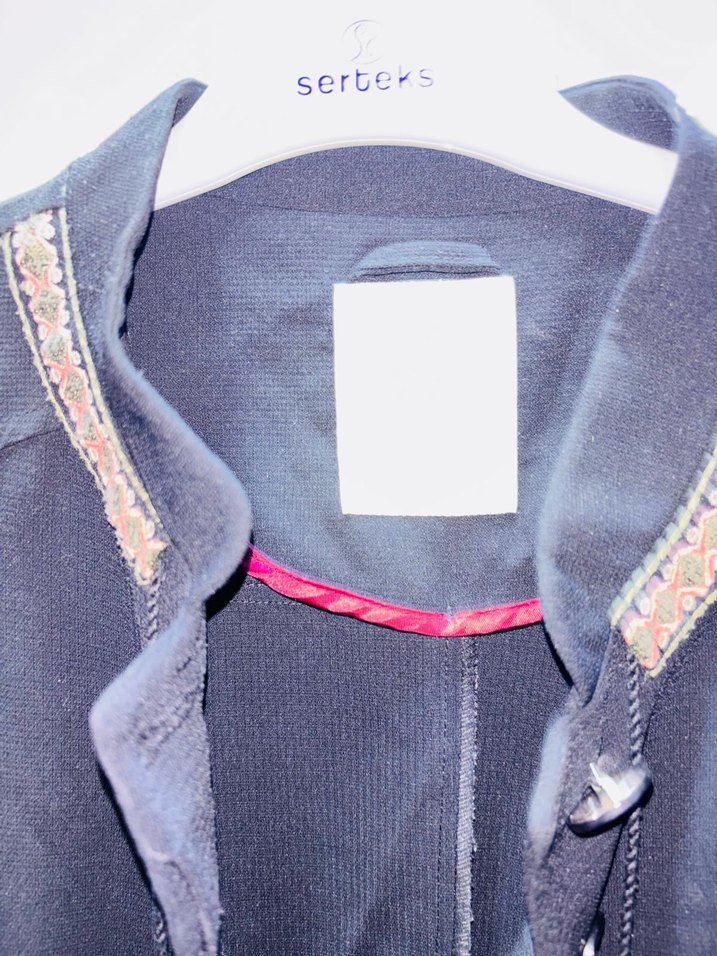 Düğmeli Siyah Uzun Kadın Kaban - Görsel 3