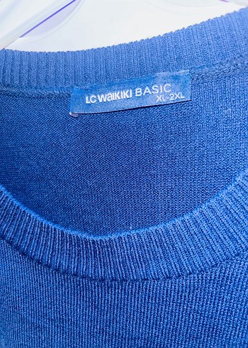 Mavi Çizgili Triko Uzun Kollu Kadın Kazak - Görsel 3