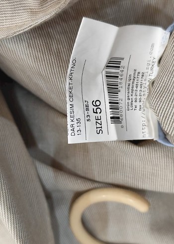 Bej Keten Düğmeli erkek ceket - Görsel 5