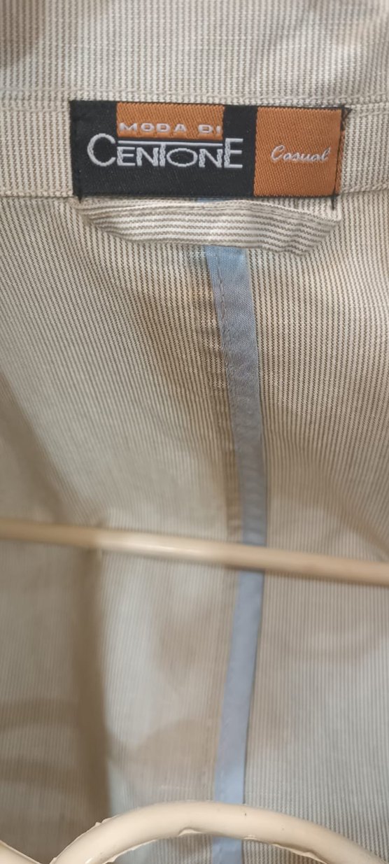 Bej Keten Düğmeli erkek ceket - Görsel 3