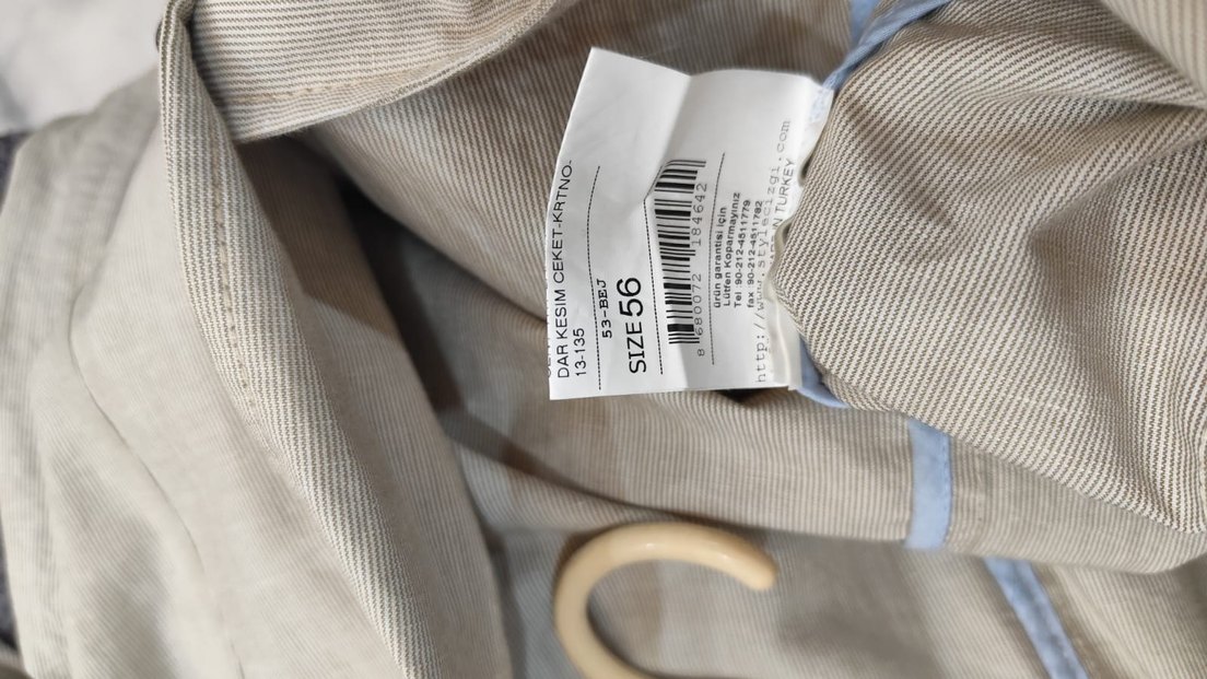 Bej Keten Düğmeli erkek ceket - Görsel 5