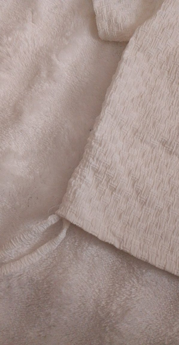 Beyaz Keten Hamile Bluzu, Kısa Kollu, Salaş - Görsel 4