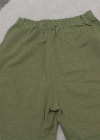 Kadın Keten Loose Fit Mini Bermuda Şort - Görsel 3