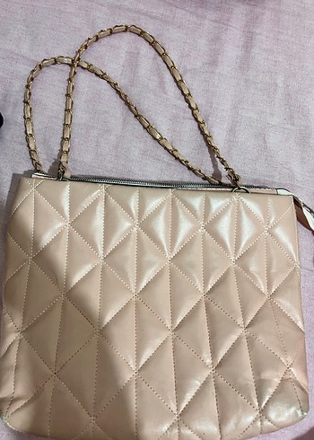 Bej Kadın Kapitone Omuz Çantası - Görsel 2