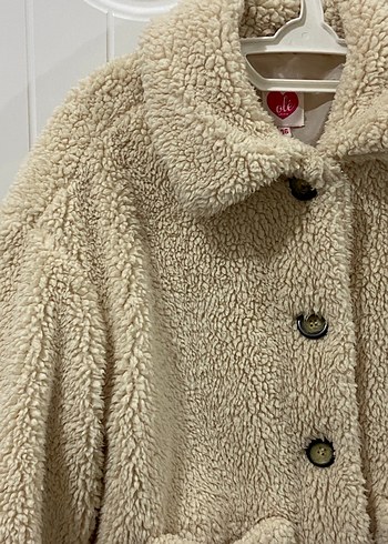 Beyaz Peluş Kadın Ceket KOTON - Görsel 3