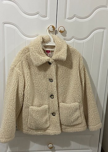 Beyaz Peluş Kadın Ceket KOTON - Görsel 5