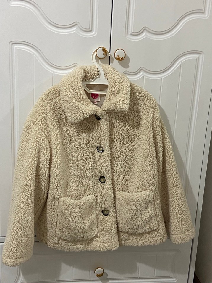 Beyaz Peluş Kadın Ceket KOTON - Görsel 5
