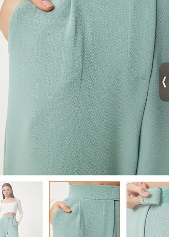 Happiness İstanbul Su Yeşili Rahat Kumaş Pantolon - Görsel 4