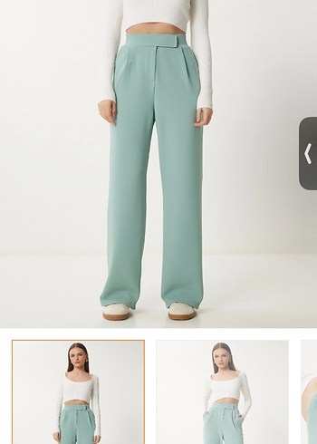 Happiness İstanbul Su Yeşili Rahat Kumaş Pantolon - Görsel 2