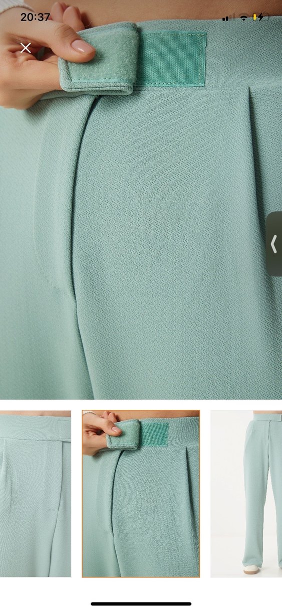 Happiness İstanbul Su Yeşili Rahat Kumaş Pantolon - Görsel 5