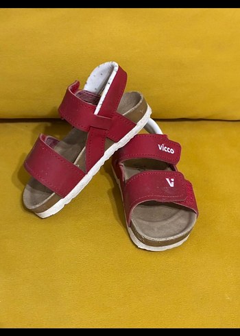 Vicco Kırmızı Kız Çocuk Cırt Cırtlı sandalet - Görsel 2