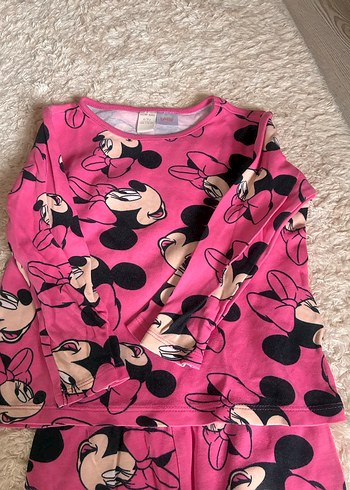 Kız Çocuk Pembe Minnie Baskılı Sweatshirt ve Pantolon - Görsel 3