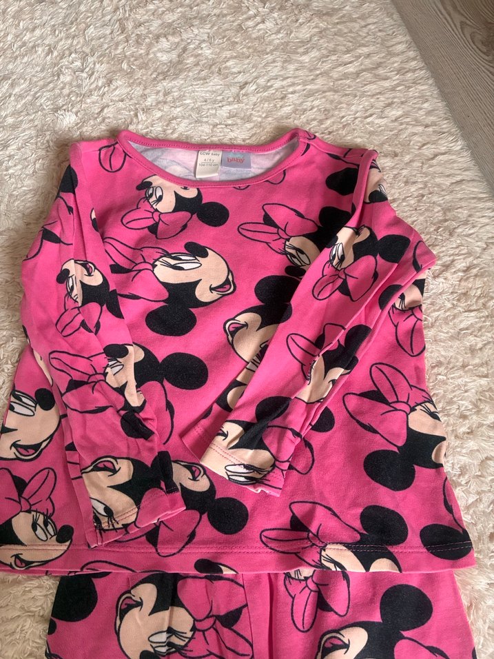 Kız Çocuk Pembe Minnie Baskılı Sweatshirt ve Pantolon - Görsel 3