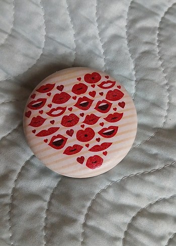 Parlak Beyaz Çift Taraflı Cep Aynası - Görsel 2