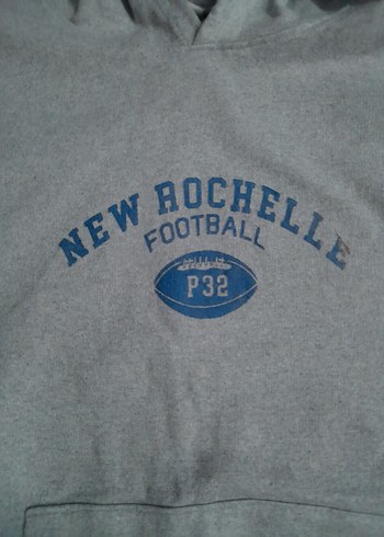 Gri Kadın New Rochelle Yazılı Kapüşonlu - Görsel 3