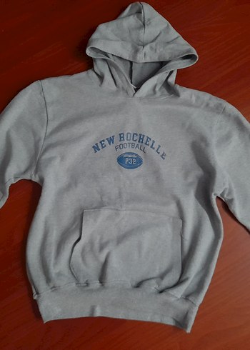 Gri Kadın New Rochelle Yazılı Kapüşonlu - Görsel 2