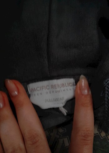 Pull&Bear Gri Daydream Yazılı Hoodie - Görsel 3