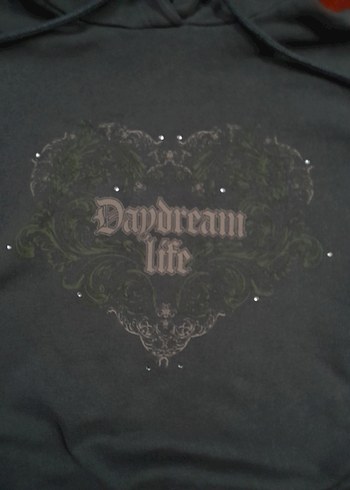 Pull&Bear Gri Daydream Yazılı Hoodie - Görsel 2