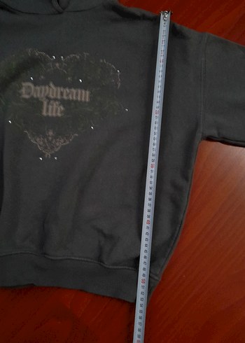 Pull&Bear Gri Daydream Yazılı Hoodie - Görsel 7