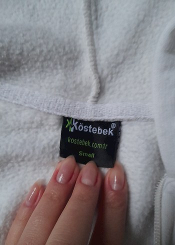 Köstebek İskeletli Society Yazılı Kapüşonlu Beyaz Hırka - Görsel 3