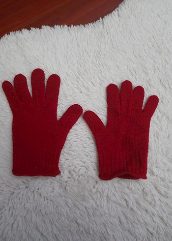 Çocuk Kırmızı Bere/Atkı/Eldiven Takımı - Görsel 5