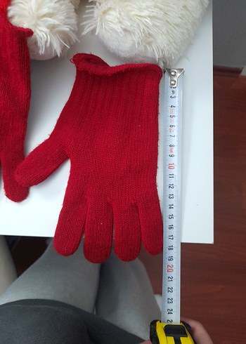 Çocuk Kırmızı Bere/Atkı/Eldiven Takımı - Görsel 4