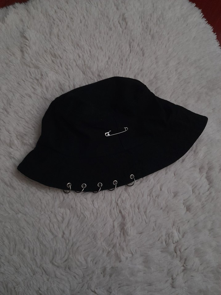 Unisex Siyah Halkalı Balıkçı Şapka - Görsel 2