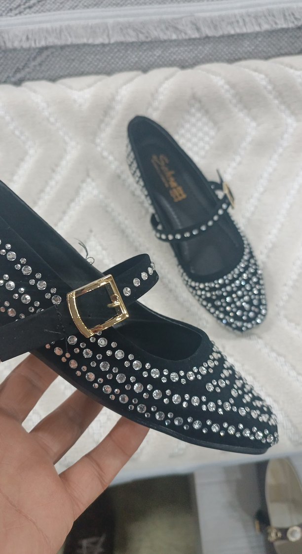 Parlak Siyah Yılan Desenli Tokalı Stiletto - Görsel 2