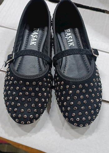 Siyah Parlak Zımbalı Tokalı Rock Punk Babet - Görsel 3