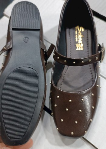 Kahverengi Tokalı Blok Topuklu Kadın Babet - Görsel 3