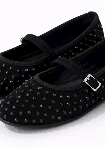 taşli kemerli Siyah  Babet - Görsel 2