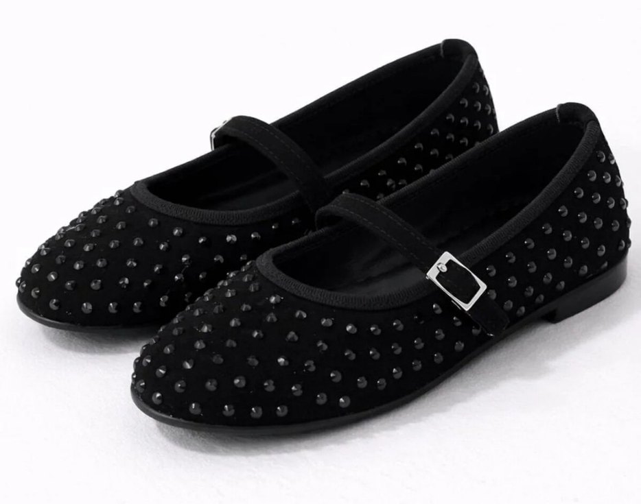 taşli kemerli Siyah  Babet - Görsel 2