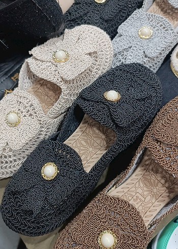 Dantel Detaylı Örgü Bohem Kadın Terlik - Görsel 4