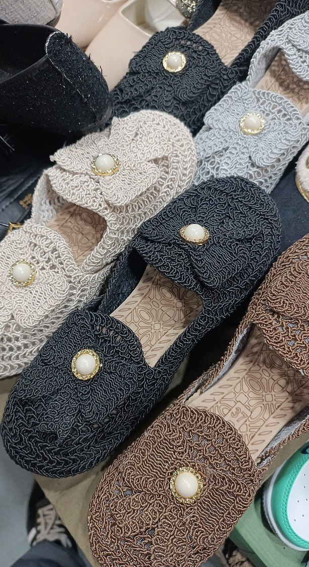 Dantel Detaylı Örgü Bohem Kadın Terlik - Görsel 4