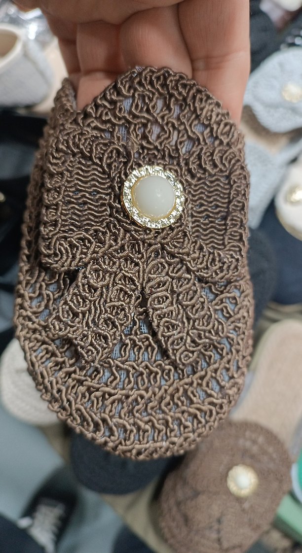 Dantel Detaylı Örgü Bohem Kadın Terlik - Görsel 3