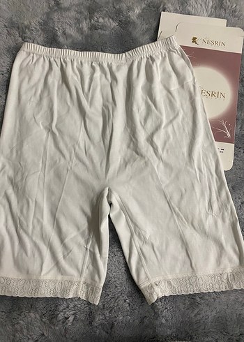 Beyaz/ Ten renginde Mini Kadın İçlik Şort - Görsel 2