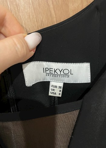 Siyah  İpekyol Midi Abiye Elbise - Görsel 3