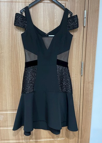 Siyah  İpekyol Midi Abiye Elbise - Görsel 2