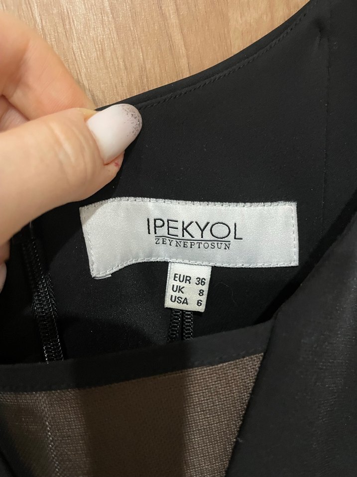 Siyah  İpekyol Midi Abiye Elbise - Görsel 3