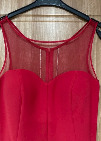 Kırmızı Drapeli Uzun Kadın Tulum - Görsel 4