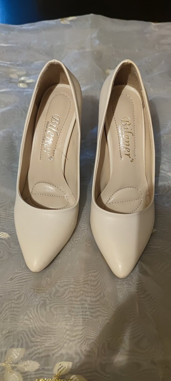 Krem Rengi Stiletto Topuklu Kadın Ayakkabı - Görsel 2