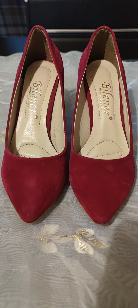 Klasik Şıklık Koyu Pembe  Süet Stiletto - Görsel 2