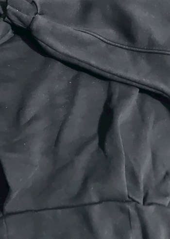 Siyah Kadın Sweatshirt, Bisiklet Yaka, Rahat Kesim - Görsel 5