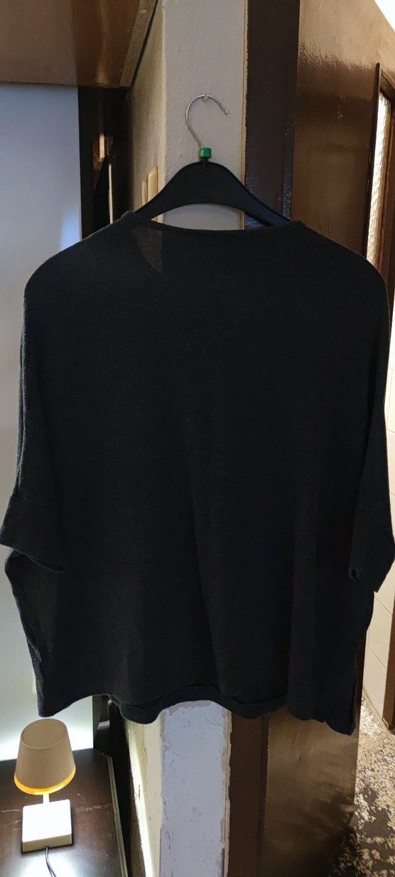 Gri Uzun Kollu Salaş Kadın Kazak - Görsel 4