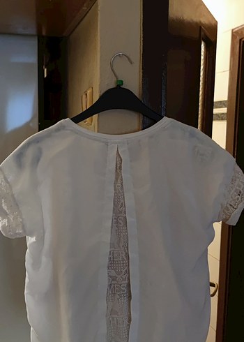 Beyaz Baskılı Bohem Kadın Tişört - Görsel 3