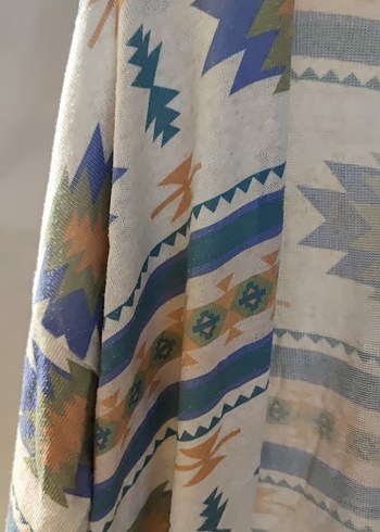 Bohem Çok Renkli Desenli Uzun Hırka - Görsel 3