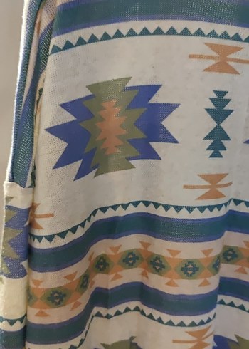 Bohem Çok Renkli Desenli Uzun Hırka - Görsel 4