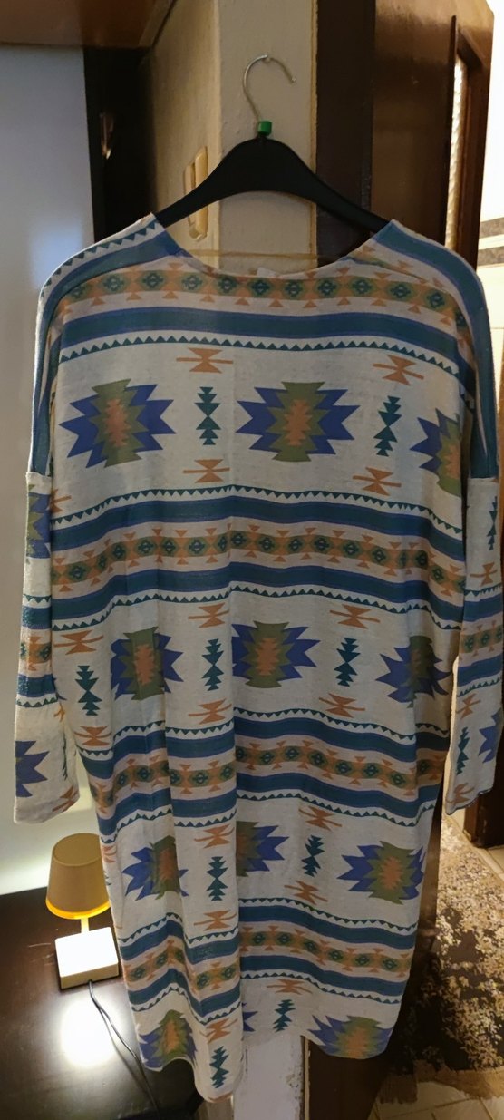 Bohem Çok Renkli Desenli Uzun Hırka - Görsel 2